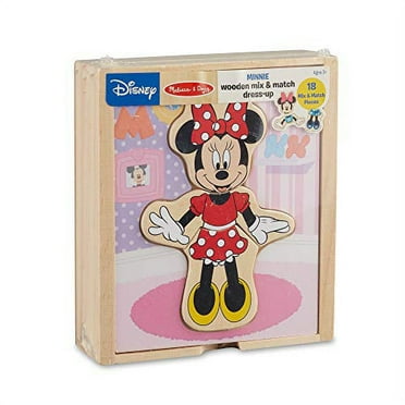 Melissa & Doug Minnie Wooden Mix & Match Dress-Up Shape Sorting Toy