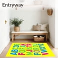 thumbnail image 3 of ODIKA 4'x6' Machine Washable Non-Slip Area Rug, Colorful Typography Preschool Literacy Development Design High Traffic Rug, Yellow, 697389, 3 of 7