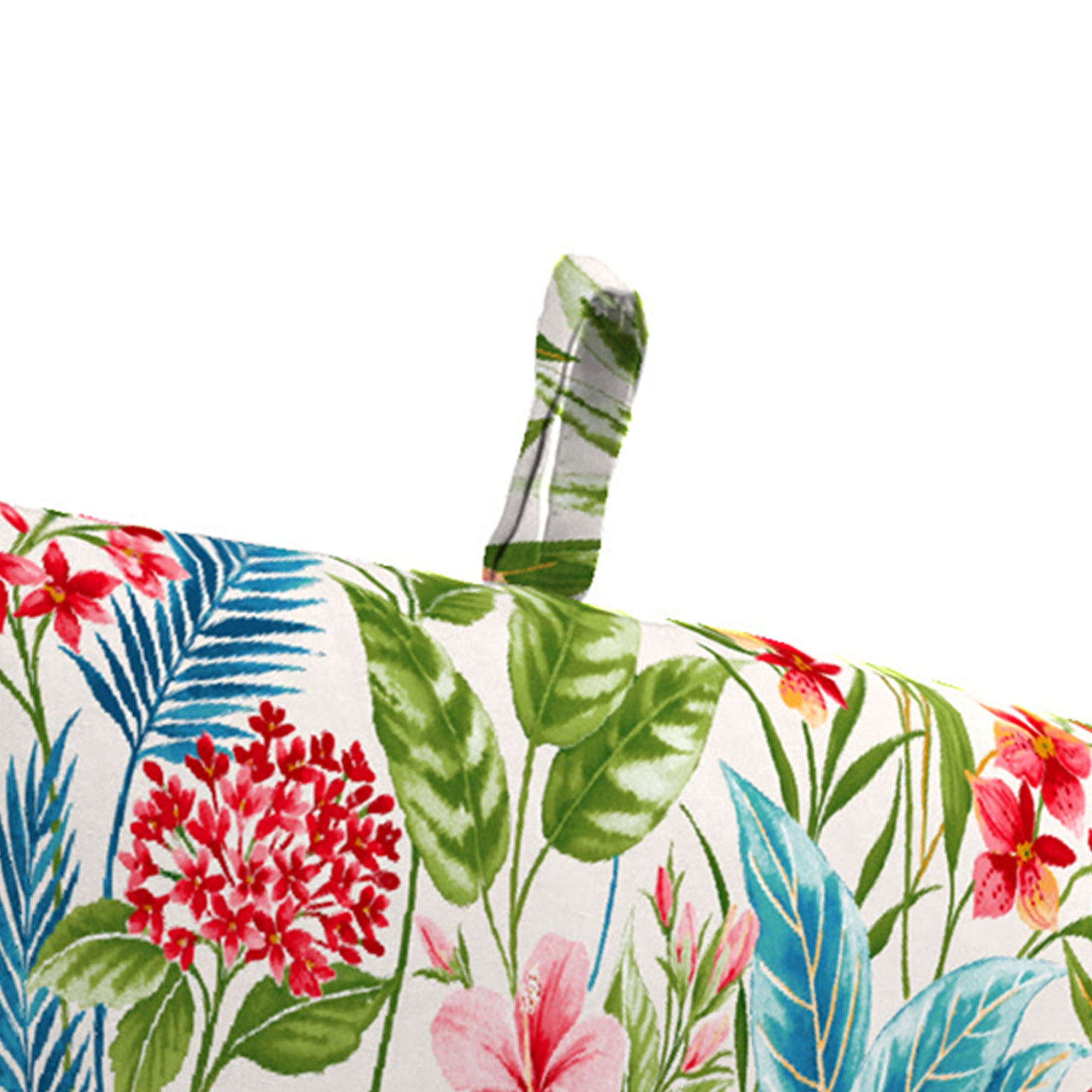 Jordan Manufacturing 44" x 22" Carena Multi White Floral Rectangular Outdoor Chair Cushion with Ties and Hanger Loop (2 Pack)