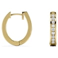 thumbnail image 3 of JeenMata Aros Grandes de Estilo Semieternidad con Diamantes de Talla Redonda de 0,5 Quilates con Canal Pavé Clásico en Baño de Oro Amarillo de 18 K sobre Plata, 3 of 4