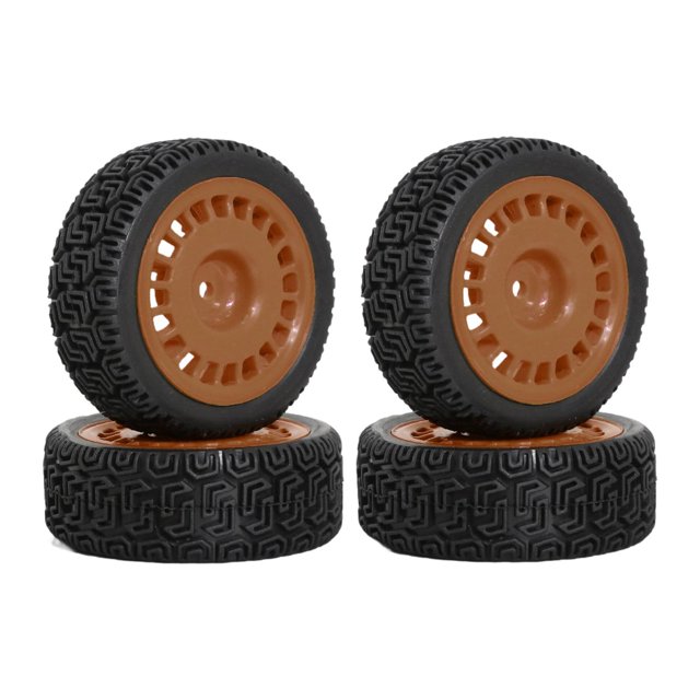 HILABEE 4 Pieces 1/10 RC Rally Tires XV02 Upgrade Parts Sturdy Accessory Accessories brown