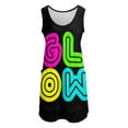 thumbnail image 2 of GLOW - 80s Party Birthday design Sleeveless U-Neck Fake Two Piece Dress sensual sexy dress for women, 2 of 6