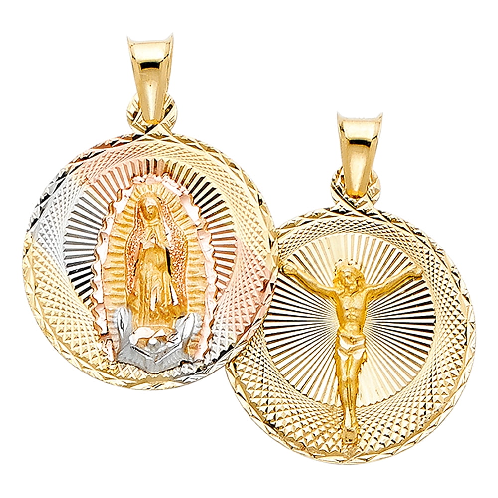 Florian Medal Jewels By Lux 14K Yellow Gold 15mm Round St