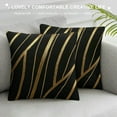 thumbnail image 3 of WERPE  Soft Throw Pillow Covers Decorative Cushion Covers Cases for Sofa Bedroom Livingroom Car, Black and Gold, 3 of 5