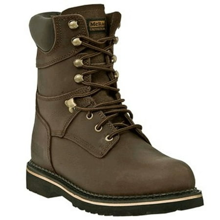 McRae Industrial Work Boots Mens Leather Lacer Dark Brown