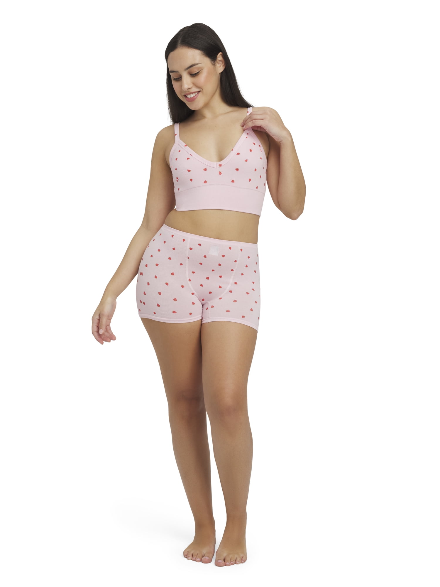 Mills by Millie Bobby Brown Women's Softie Ribbed V-Neck Bralette, Sizes XS-XXXL