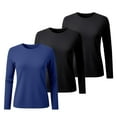 thumbnail image 4 of Women's Solid Color Round Neck T-Shirts 3-Pack, Comfortable Basic Layering Tees, Soft Casual Everyday Tops for Women, Essential Wardrobe Staples Green XXXXXL, 4 of 4