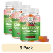 (3 pack) Natures Craft Prebiotic Fiber Gummies for Kids Digestive Health, Orange and Mixed Berry, 60 Count