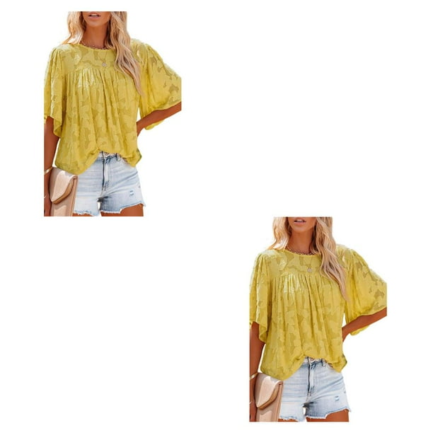 Sonducket Cuello para mujer, camisa de media manga, jersey con volantes, blusa de encaje estético, baile de cumpleaños, ropa de primavera y Type6 NO6 Sonducket CBP228771
