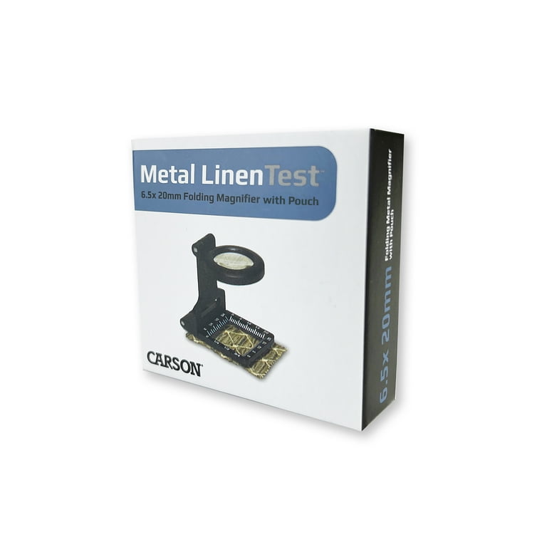 Carson Metal Linen Test Glass Loupe Magnifier - 6.5 x 20mm