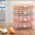 thumbnail image 4 of Bearachild Egg Holder Refrigerador 15 Rejillas Caja de bandeja de huevos con tapa transparente apilable Organizadores de utensilios de cocina Azul, 4 of 6