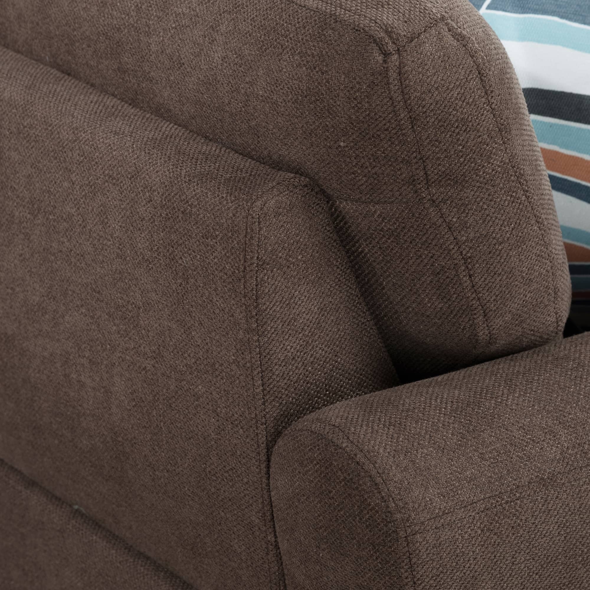 Aukfa 3 Piece Sectional Sofa, Living Room Couch with Storage Ottoman&Cup Holder, Linen, Right Hand, Brown
