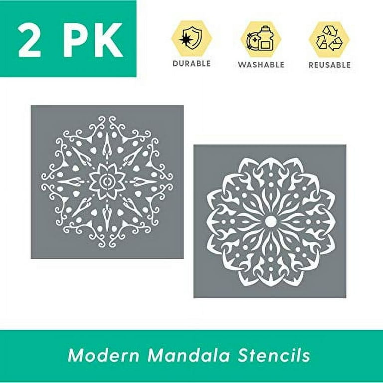 AQUA- Mandala Stencil For Painting- Large Reusable Mandala Stencils –  StencilsLAB Wall Stencils