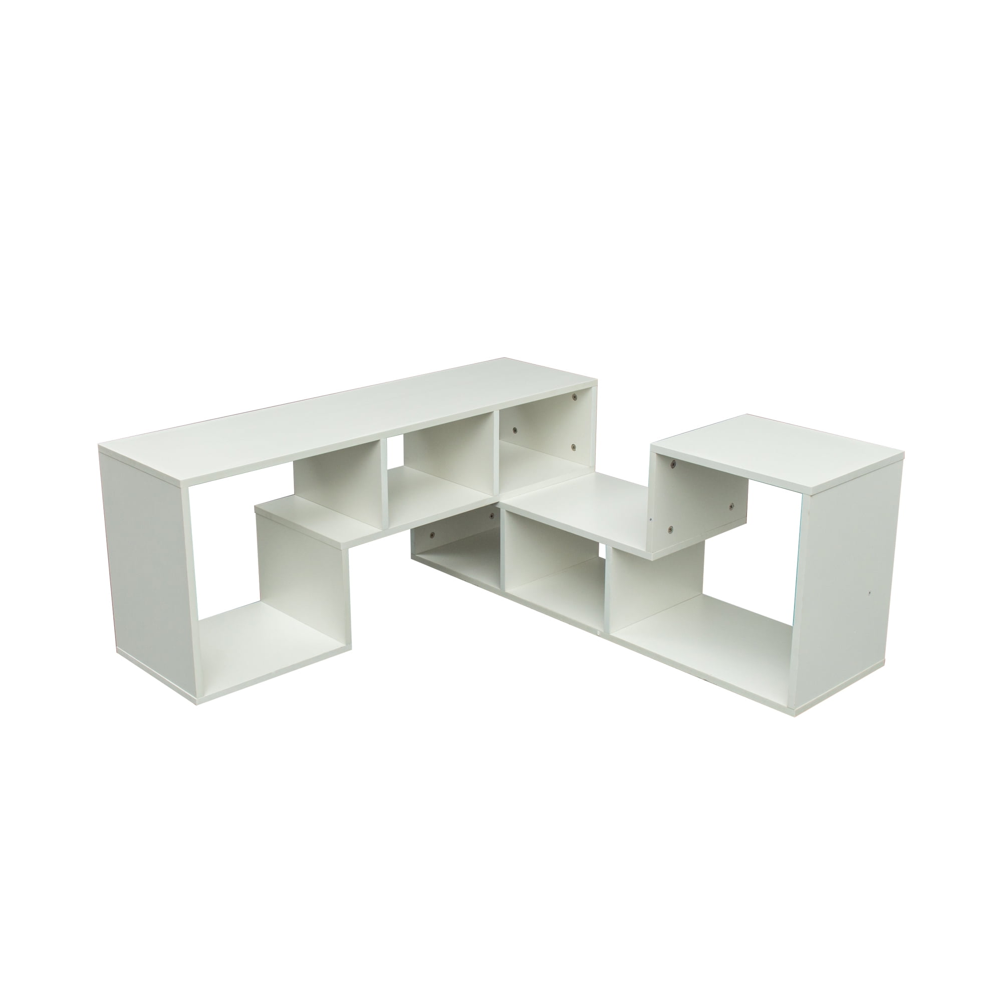 LShaped TV Stand, DIY TV Stand, 2 Display Shelf, Open Storage Bookcase