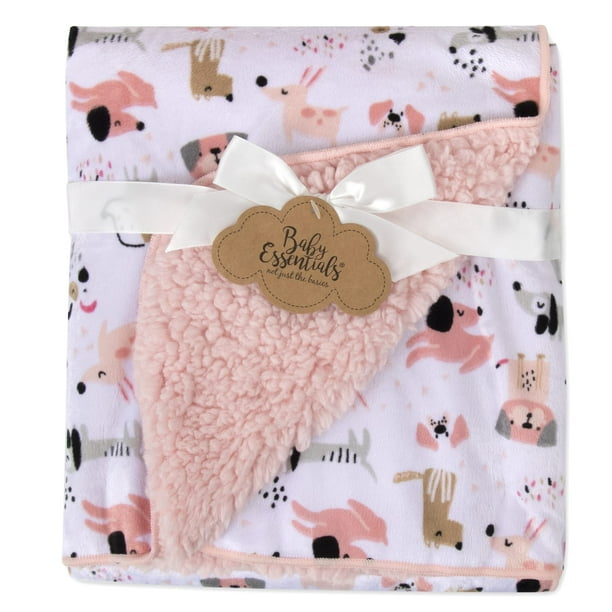 Manta para Bebé Esenciales para Bebé Perrito Rosa Reversible de Polar 76x89 cm