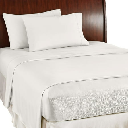 Red 500 Sheets Bed Tite Soft Microfiber Sheet Set - Includes Flat Sheet, Fitted Sheet, and 2 Pillow Cases, Full, White ()
