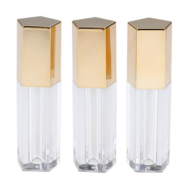 3 Pedazos 5ml Tubo vacío de brillo Sunnimix Recipientes Bálsamos oro