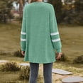 thumbnail image 3 of Women Sweater Coat Open Front Long Sleeve Soft Comfortable Casual Midi Long Knitwear Coat for Daily Wear Green M, 3 of 9