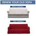 thumbnail image 5 of Dowbom Sofa Slipcover with Skirt,1-Piece Stretch Sofa Cover Universal Non-slip Washable Furniture Protector Soft Elastic Couch Cover for Living Room Bedroom Decoration-1 Seater(90-140cm)-red, 5 of 7