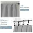 thumbnail image 3 of OVZME Silver Blackout Curtains for Bedroom 63 Inch Long 2 Panels, Solid Thermal Insulated Drapery with Rod Pocket for Energy Saving, Room Darkening Window Drapes, 40W x 63L Inch, Silver, 3 of 7