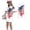 White, variant on Grblisyd 4th of July Dresses for Girls Red White and Blue USA Patriotic Dress American Flag Crew Neck Short Sleeve A Line Dress Size 7