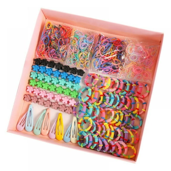 Baby Hair Ties Candy colors Hair Accessories Set Elastic Ponytail Holders Combination Barrettes Hair Ties For Girl