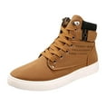thumbnail image 3 of YLYL Men's Canvas Sneakers High Top Lace up No Slip Fashion Casual Walking Shoes, 3 of 9