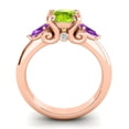 thumbnail image 4 of Diamond-Capitals 2.50 Carat Elegant Round Cut Peridot & Amethyst Gemstone 3 Stone Ring for Anniversary Gift 18K Rose Gold Size 10, 4 of 8