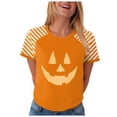 thumbnail image 1 of HUITKMM Chemises Western pour Femmes T-Shirt Graphique d'Halloween pour Femmes à Manches Courtes T-Shirt Décontracté Imprimé Drôle Col Rond Tee pour Fête Tenue Quotidienne Haut Confortable, 1 of 7