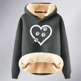 thumbnail image 3 of Women's Hoodies Sweatshirts Cozy Thickened Long Sleeve Hooded Pullover with Cute Dog Cat Heart Pattern for Everyday Comfort Gray 3XL, 3 of 3