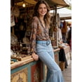 thumbnail image 6 of High Waisted Faux Suede Feel Knit Fringe Flare Pants High Density Tassel Bell Bottoms Western Cowgirl Style Stretchy Trousers for Nashville Country Music Festival Stagecoach and Rodeo, 6 of 9
