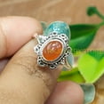 thumbnail image 4 of Red Carnelian Gemstone 925 Sterling Silver Handmade Statement Ring Red Stone Ring Gift Jewelry, 4 of 5