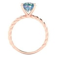 thumbnail image 4 of 2 ctw Solitaire Anniversary Ring for Women | Round Cut Blue Moissanite | Hyperallergenic Solid 14K Rose Gold, 4 of 5