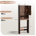 thumbnail image 4 of Ktaxon Fluted Over the Toilet Bathroom Storage Cabinet  with 2 Doors & 3 Storage Shelves Space Saver, Walnut, 4 of 9