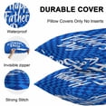 thumbnail image 4 of Waterproof Throw Pillow Covers Set of 2, 26x26 Inch Happy Father's Day Decorative Pillowcases Outdoor Pillow Slip Cushion Covers Set for Couch Tent Blue Checkered Plaid, 4 of 7
