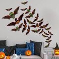 thumbnail image 3 of Pegatinas de murciélago realistas en 3D, juego de 24 piezas: decoración de Halloween espeluznante para paredes, baños y fiestas, 3 of 8
