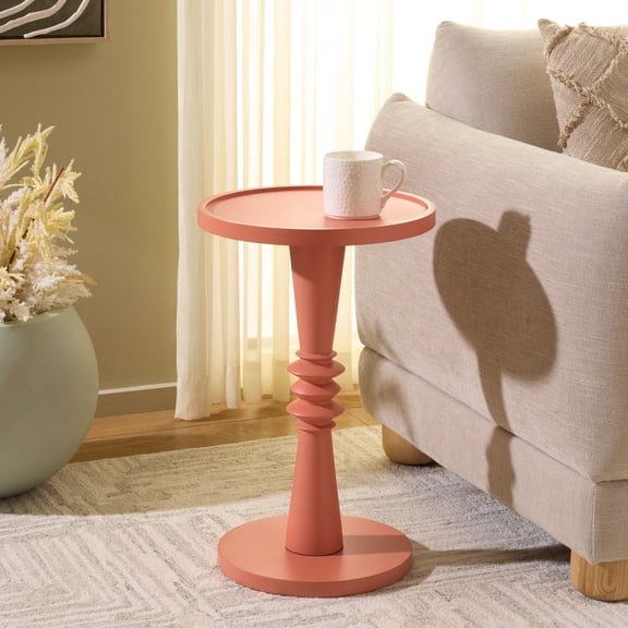 Safavieh Omid Wood Modern Round End Table, Pink