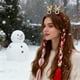 thumbnail image 4 of Adornos navideños, adornos navideños, regalos navideños Pelucas trenzadas con temática navideña y lazos para el cabello Coleta alta Trenzas de poliéster, 4 of 5
