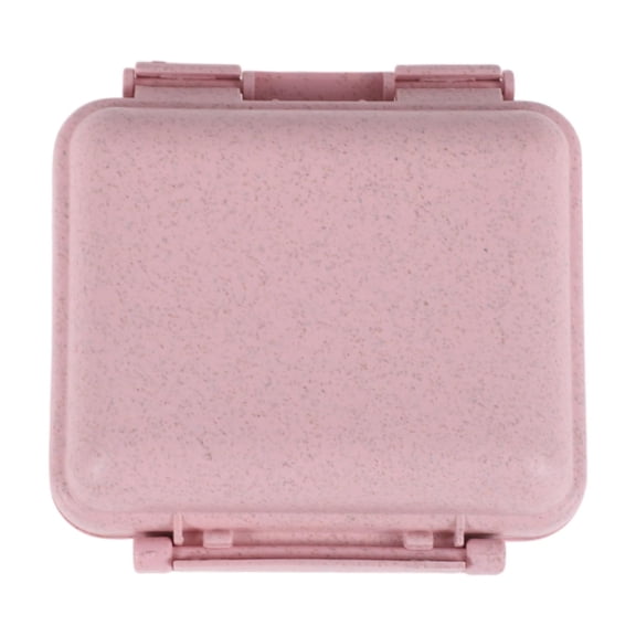 Unique Bargains 1 Pc 6 Grids Independent Double Layer Pill Case Detachable for Travel Pink