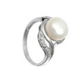 thumbnail image 4 of Sterling Silver Women's Simulated Pearl Clear CZ Ring 925 Band White Jewelry Female Size 10, 4 of 4