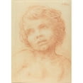 thumbnail image 2 of Alphonse Legros 19x24 Black Ornate Framed Double Matted Museum Art Print Titled: Head of a Child II, 2 of 5