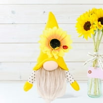 1PC Sunflower Bee Ladybug Summer Gnome Mantel Display, Farmhouse Tiered Tray Rustic Scandinavian Gnome Figurines, Spring Summer Faceless Plush Doll