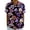 Blue, variant on Women's Short Sleeve T-Shirt Clearance Women's Chemical Fiber T-Shirt Women's Lapel Vintage Purple Pansy Print Awareness Support Top Casual Shirt