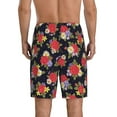 thumbnail image 2 of JUNZAN Red Rose Flower Pattern Sleep Pajama Shorts for Men,Men's Pajama Bottoms,Sleepwear,Pj Shorts, 2 of 7