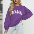thumbnail image 3 of Womens MAMA Sweatshirts Oversized Printed Pullovers Classic Solid Long Sleeve Top Casual Crew Neck Hoodless Sweatshirts Fall Versatile Outfit, 3 of 3