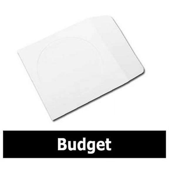 CheckOutStore 2000 BUDGET Paper CD Sleeves with Window & Flap 80g