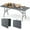 Grey, variant on Gymax 6 ft Portable Folding Table w/HDPE Tabletop Safe Lock Mechanism Carrying Handle White