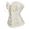 thumbnail image 2 of Corset Top Bustiers for Women Lace Up Ovebust Victorian Corset Plus Size Vintage Corsets Beige XS, 2 of 6