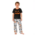 thumbnail image 3 of Halloween Family Pajamas Matching Set - 2 piece Pumpkin Face Short Sleeve Top and Pants Sleepwear,Cartoon Spooky Theme Halloween Pajamas for Family Photos for 8 Years Pjs, 3 of 6
