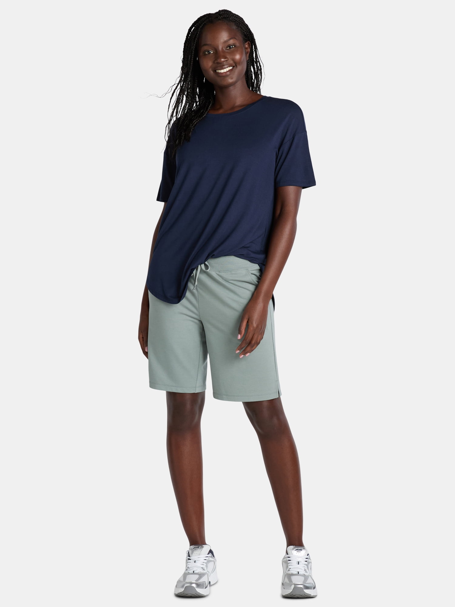 Athletic Works Women's and Women's Plus French Terry Bermuda Shorts, Sizes XS-4X